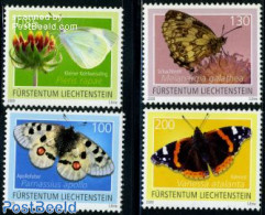 Liechtenstein 2009 Butterflies 4v S-a, Mint NH, Nature - Animals (others & Mixed) - Butterflies - Flowers & Plants - Unused Stamps