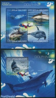 Maldives 2014 Dolphins 2 S/s, Mint NH, Nature - Sea Mammals - Maldives (1965-...)