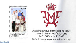 Greenland 2016 Crown Prince Copper Wedding S/s, Mint NH, History - Kings & Queens (Royalty) - Unused Stamps