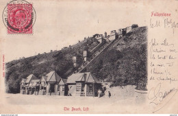 B24- FOLKESTONE – THE  BEACH - LIFT   - EN  1902 - Folkestone