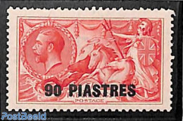 Great Britain 1921 Levant, 90 Piastres On 5sh, Stamp Out Of Set, Unused (hinged) - Unused Stamps