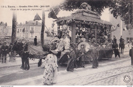 R10-37) TOURS - GRANDES FETES D ' ETE - JUIN 1908 - CHAR DE LA PAGODE JAPONAISE - EDIT. GRAND BAZAR - ( 2 SCANS ) - Tours