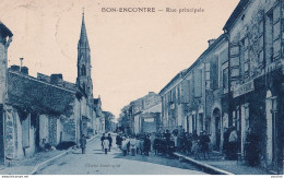 R1-47) BON ENCONTRE - RUE PRINCIPALE - ANIMEE - EPICERIE RUCHE MERIDIONALE  - HABITANTS - EN 1924 - ( 2 SCANS ) - Bon Encontre