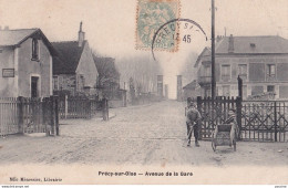 C5-60) PRECY SUR OISE - AVENUE DE LA GARE - ANIMEE - PASSAGE A NIVEAU - ENFANTS AVEC CARRIOLE  - Précy-sur-Oise