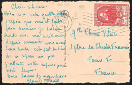 Carte Affr N°883 (UPU) De KNOKKE/1954 Pour La France - Covers & Documents