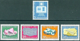 SWITZERLAND 1961 PRO PATRIA, FOSSILS AND MINERALS** - Minéraux