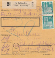BiZone Paketkarte 1948: Falkenfels Nach Feldmoching, Nachgebühr - Lettres & Documents