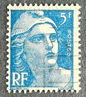 FRA0719UB1A - Marianne De Gandon - 5 F Blue Used Stamp - 1945-47 - France YT 719B - 1945-54 Marianne De Gandon