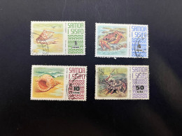 (stamp 9-6-2024) Samoa Island - 4 Used Stamp - Crabs & Shell / Crabes & Coquillages - Schalentiere