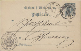 Dienstpostkarte P 2 Ziffer 2 Pf. DV 12 3 00, KIRCHHEIM Unter TECK 17.7.1900 - Postwaardestukken