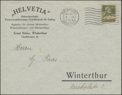 Tell Mit Armbrust 10 C. EF Orts-Brief Feuerversicherung WINTERTHUR 5.9.1923 - Sapeurs-Pompiers