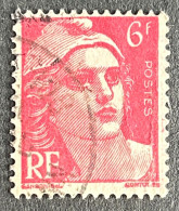 FRA0721UA1a6 - Marianne De Gandon - 6 F Carmine Pink Used Stamp - 1945-47 - France YT 721A - 1945-54 Marianne De Gandon