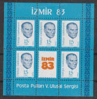 Türkei: 1983, Blockausgabe: Mi. Nr. 23, Nationale Briefmarkenausstellung IZMIR ’83.   **/MNH - Blocs-feuillets