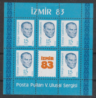 Türkei: 1983, Blockausgabe: Mi. Nr. 23, Nationale Briefmarkenausstellung IZMIR ’83.   **/MNH - Hojas Bloque