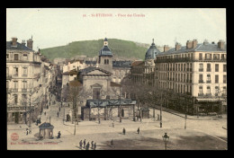 42 - ST-ETIENNE - PLACE DES URSULES - CARTE ANCIENNE COLORISEE - Saint Etienne