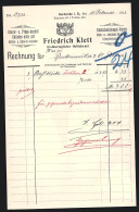 Rechnung Karlsruhe I. B. 1913, Friedrich Klett, Gravir- U. Präge-Anstalt, Kautschukstempel-Fabrik, Wappen  - Autres & Non Classés