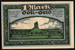Notgeld Stellingen-Langenfelde 1922, 1 Mark, Blick Auf Das Denkmal, Soldat Kniet Vor Kreuz  - [11] Emissions Locales