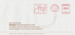 Brief Mit Freistempel Vorführstempel FRAMA 1992 Motive Tierwelt & Fauna Säugetiere  Elefanten - Elefantes