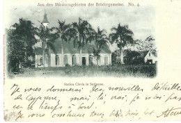 Station Clevia In Suriname Aus De Missionsgebieten Des Brudergemeine 4, Très Rare - Suriname