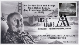 USA 2024 Ansel Adams,Photographer,Camera,Environment,Black & White,Golden Gate & Bridge,Landscape,FDC,Cover (**) - Cartas & Documentos