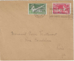 1924 Jeux Olympiques De Paris: Lettre Avec  N° 183 / 184 Yvert Oblitérés 1er Jour De Vente Le 01 Avril 1924 - Estate 1924: Paris