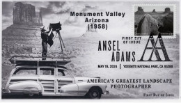 USA 2024 Ansel Adams,Photographer,Camera,Environment,Black & White,Car,Monument Valley,Arizona,Landscape,FDC,Cover (**) - Storia Postale
