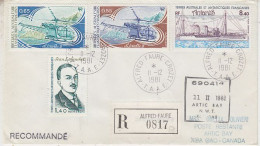 TAAF Registered Cover Ca Alfred Faure / Crozet 2.12.1981 Ca Arctic Bay Canada  1.2.1982 (ME189) - Lettres & Documents