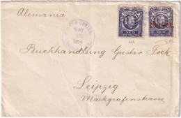 Honduras Cover Mailed To Germany 1914. 16c Rate. Ovpr Stamp - Honduras