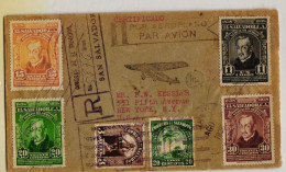 El Salvador 1938 Correo Aereo Certificado Arrived New York  - Salvador