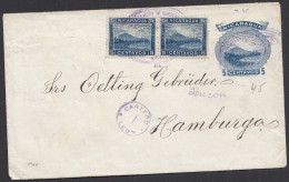 Nicaragua Uprated 5c Postal Stationery Cover Mailed To Germany 1901. 15c Rate - Nicaragua