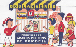 Buvard Annees  50's NEUF   Boulangerie GRANDS MOULINS DE CORBEIL - Lebensmittel