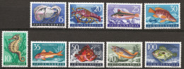 Yougoslavie 1956 N° 697 / 705 ** Poissons, Adriatique, Hippodrome, Langouste, Girelle, Perche, Saint-Pierre, Rascasse - Neufs