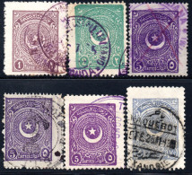 3427 1923-1925 CRESCENT AND STAR. 6 MARITIME CANCELS/POSTMARKS - Gebruikt