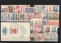 Tchécoslovaquie 1954 Mi 844-888+Bl.15 (Yv 748-789+BF 18), Obliteré, L'année Complete - Volledig Jaar