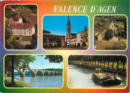 82 - Valence D'Agen - Multivues - Péniches - Flamme Postale De Valence D'Agen - CPM - Voir Scans Recto-Verso - Valence