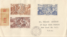 WALLIS AND FUTUNA - 60 FR FRANKING "FROM CHAD TO THE RHINE RIVER" ISSUE ON REGISTERED COVER TO THE USA - 1946 - Covers & Documents