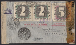 PA 31 - 8/9/1943 - Air Mail. Letter Sent From Brazil  To Great Britain. Brazilian And English Censorship And Label. - Covers & Documents