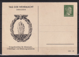 Dt.Reich 1942  5Pf. Hitler MiNo. PP 155D1/03 ** Tag Der Wehrmacht,Kriegsabzeichen Minnensuch-,U-Bootjäger .. - Entiers Postaux Privés