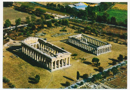 CPSM  10.5 X 15 Italie (458) PAESTUM Tempio Di Nettuno E Basilica  Temple De Neptune Et Basilique   Autrefois Poseidonia - Autres & Non Classés