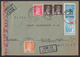 PA 37 - 20/4/1943 - Air Mail. Letter Sent From Türkye To Austria. German Censorship And Label - Covers & Documents