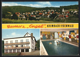 AK Krumbach /Odenwald, Gasthof Zum Engel, Innenansicht Schwimmbad, Teilansicht  - Odenwald