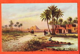 29610 / ⭐ Egypt The Pyramids Pyramides De GIZEH Illustration MARCHETTINI 1910s LEHNERT LANDROCK CAIRO N° 11 Egypte - Pyramids