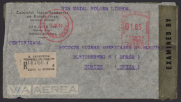 PA 39 - 15/11/1944 - Air Mail. Registered Letter Sent From Argentina To Switzerkand. Meter Frank. - Franking Labels