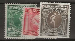 1920 MH Belgium Mi 159-61 - Ungebraucht