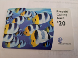 BERMUDA  $20,-   BERMUDA    TROPICAL FISH/ THICK CARD /   C&W    PREPAID CARD  Fine USED  **16772** - Bermuda