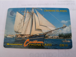 CAYMAN ISLANDS  CI $ 10,-  CAY-8B  CONTROL NR 8CCIB  SCHOONER / SHIP   NEW  LOGO     Fine Used Card  ** 16775** - Islas Caimán