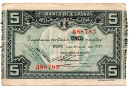 MA 26643 / Espagne - Spain - Spanien 5 Pesetas 1937 TB+ - 5 Pesetas