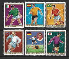 Ajman Soccer World Cup 1970 Mexico Set Of 6 MNH - Autres & Non Classés