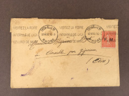 Enveloppe Timbrée / Semeuse / Cachet Lyon Guillotière / Franchise Militaire / 1930 - Lettres & Documents