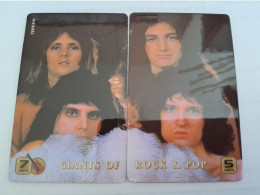 GREAT BRITAIN/ PUZZLE/  5 UNITS + 7 UNITS  / PREPAIDS/ GIANTS OF ROCK & POP /QUEEN !!/ 2 USED CARDS   **16780** - [10] Colecciones